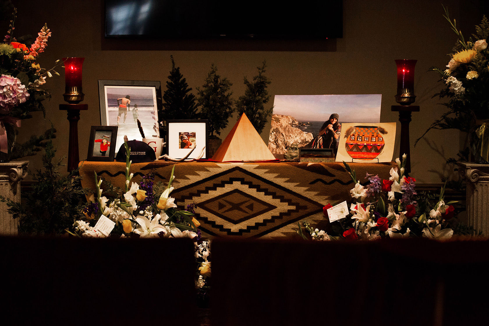 A table display at Giancarlo Baldini's funeral